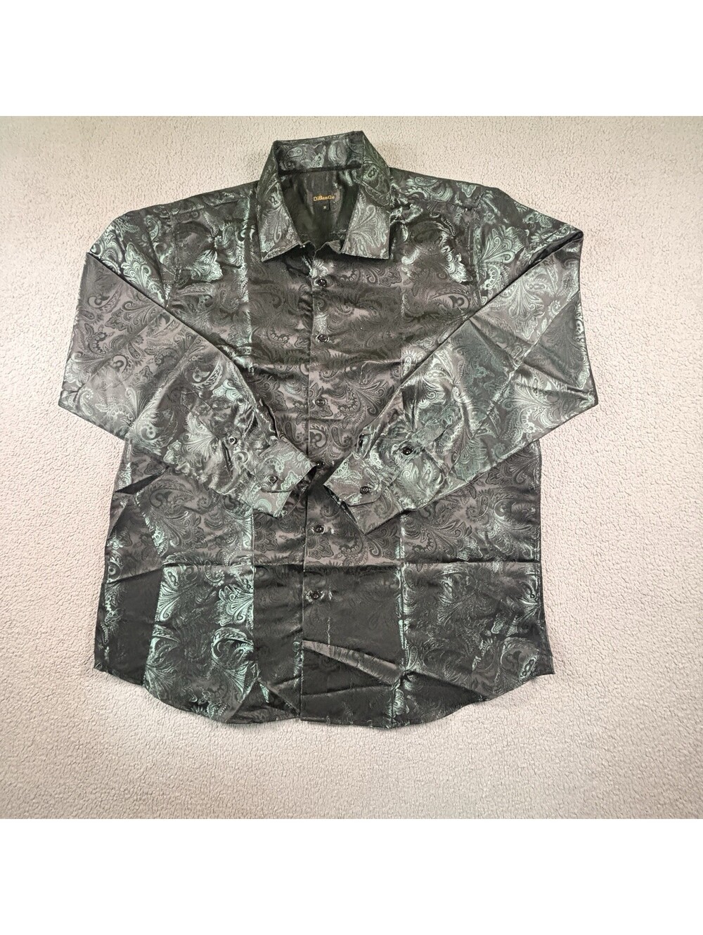 DiBanGu Men's XL Paisley Dress Shirt Button-Down Collared